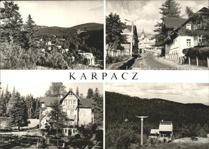 Karpacz Widok ogolny Dom Wypoczynkowy FWP Syrena I Ulica l Maja Stacja wyciagu k