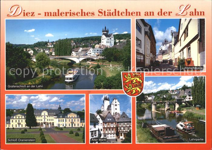 Diez Lahn Grafenschloss Altstadt Lahnbruecke Boot Alter Markt Schloss Oranienste