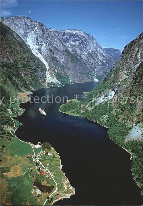 Sogndal Naeroyfjorden Fliegeraufnahme