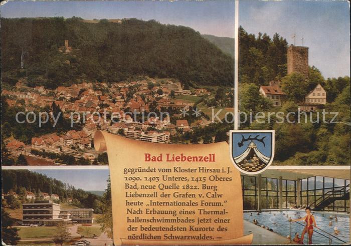 Bad Liebenzell Panorama Kurort Hallenbad Burgruine