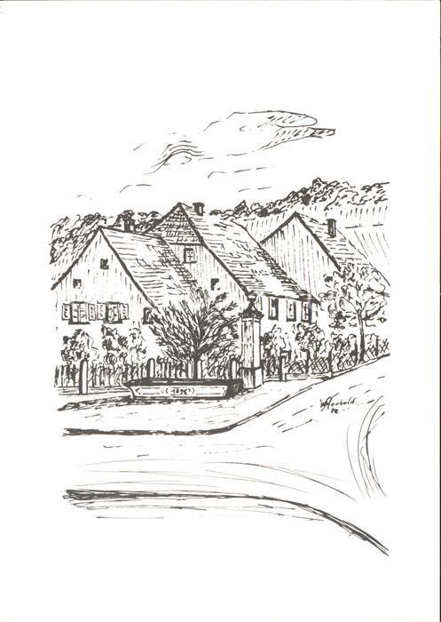 Alt Weil Rhein Kaehnelgasse Federzeichnung von W Herbold Kuenstlerkarte