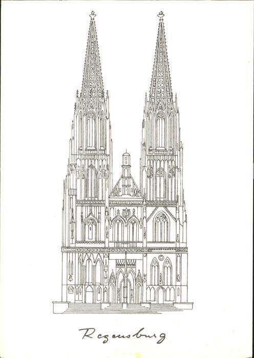 REGENSBURG Bayern Dom Zeichnung Kuratorium Kinderhilfswerk der Bruderschaft Sale