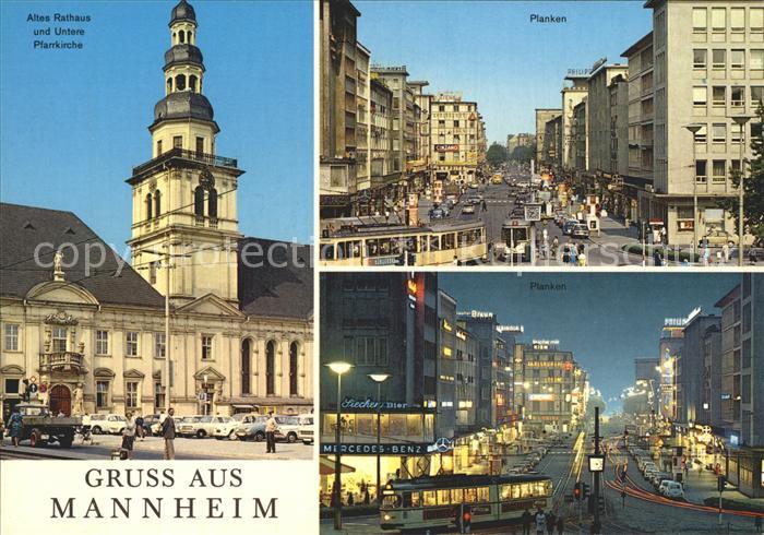 MANNHEIM BW Altes Rathaus Planken Strassenbahn