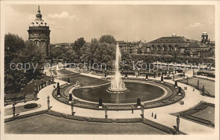 MANNHEIM BW Friedrichsplatz Wasserturm Rosengarten