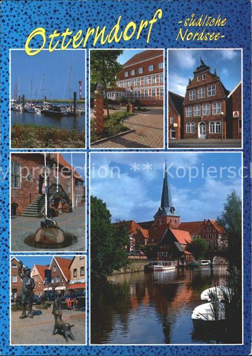 Otterndorf Niederelbe Hafen Rathaus Kirche Denkmal De Utroeper Bronzeplastik