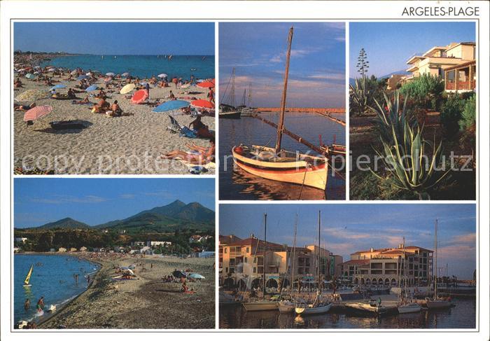 Argeles Plage Plage Le Racou Barque catalane Plante Port