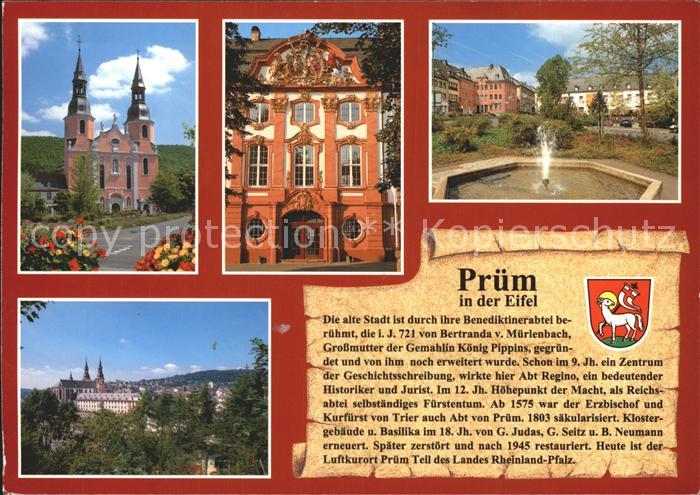 Pruem Eifel Kirche Benediktinerabtei Springbrunnen Luftkurort