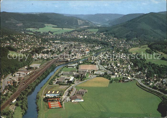 Plettenberg Blick ins Lennetal Eiringhausen Eschensiedlung Fliegeraufnahme