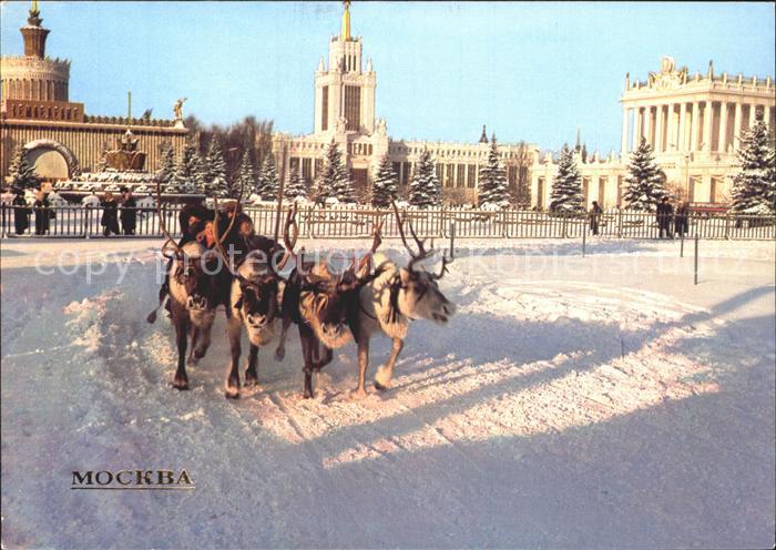 Moscow Moskva Ausstellungsgelaende VDNH Rentierschlitten