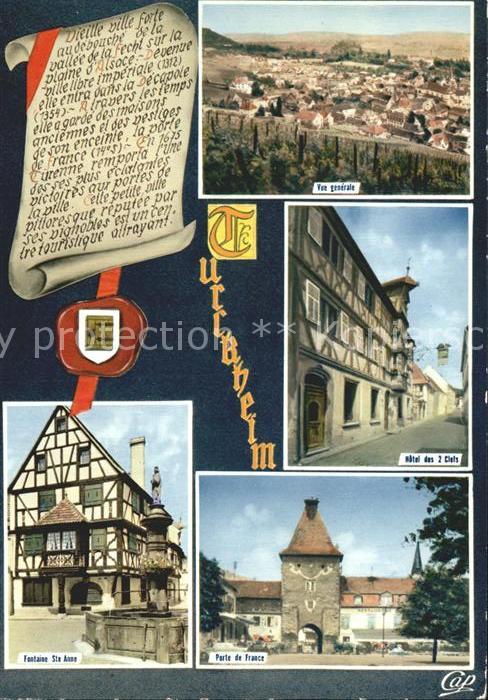 Turckheim Haut Rhin Vue generale Hotel des 2 Clefs Porte de