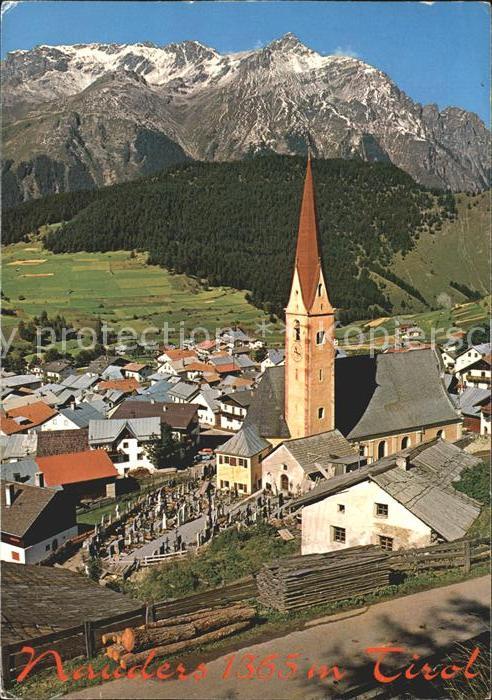 Nauders Tirol Ortsansicht mit Kirche Alpenpanorama