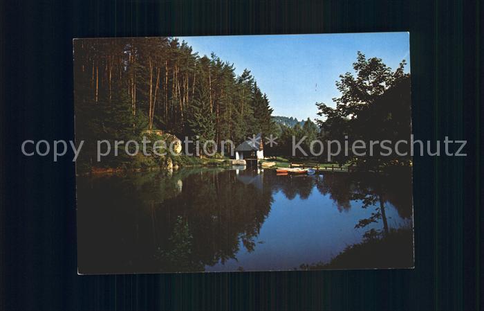 Pottenstein Oberfranken Romantischer Stausee Fraenkische Schweiz