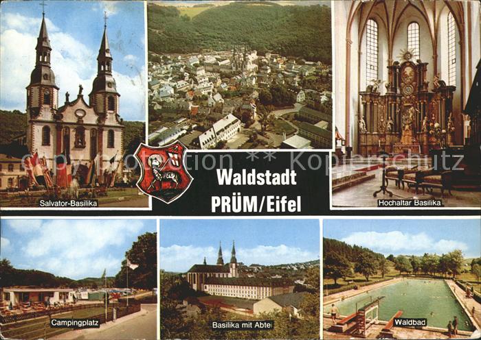 Pruem Eifel Salvator Basilika Hochaltar Abtei Waldbad Campingplatz Wappen Waldst