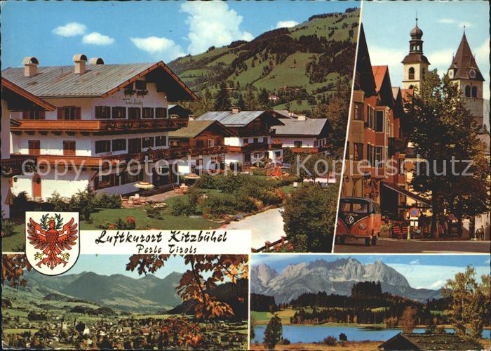 Kitzbuehel Tirol Strassenbild Haus Toni Sailer Vorderstadt Kirche Schwarzsee Wil