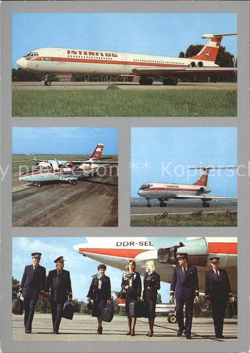 Flugzeuge Zivil Interflug IL-62 Piloten Flugbegleiterinnen