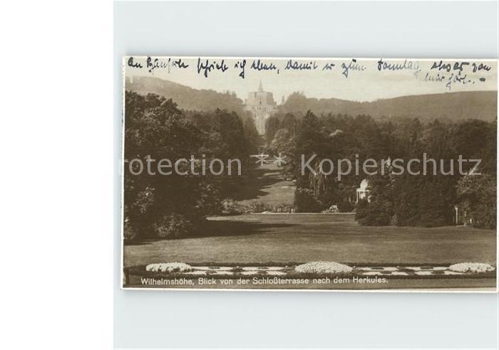 Wilhelmshoehe Kassel Blick von der Schlossterrasse zum Herkules