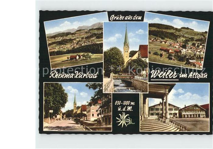 Weiler-Simmerberg Panorama Strassenpartie Rheuma Kurbad