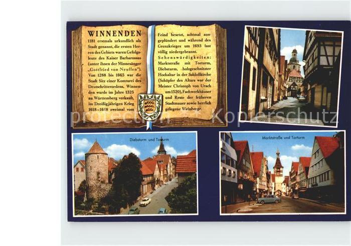 Winnenden Diebsturm und Torturm Marktstrasse Gasse