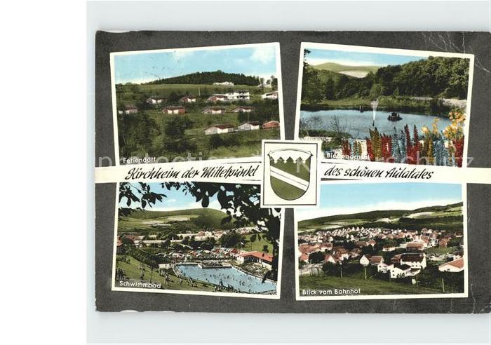 Kirchheim Hessen Feriendorf Schwimmbad Biedebachtal Blick vom Bahnhof