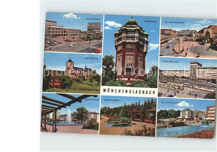 MoeNCHENGLADBACH NRW Stadttheater Wasserturm Hauptbahnhof Muenster Haus Westlan