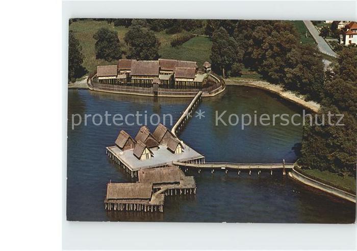 Unteruhldingen Freilichtmuseum Pfahldoerfer Fliegeraufnahme