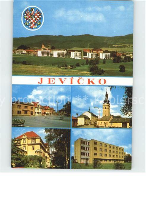 Jevicko Celkovy pohled Palackeho namesti Cast mesta Sanatorium Internat