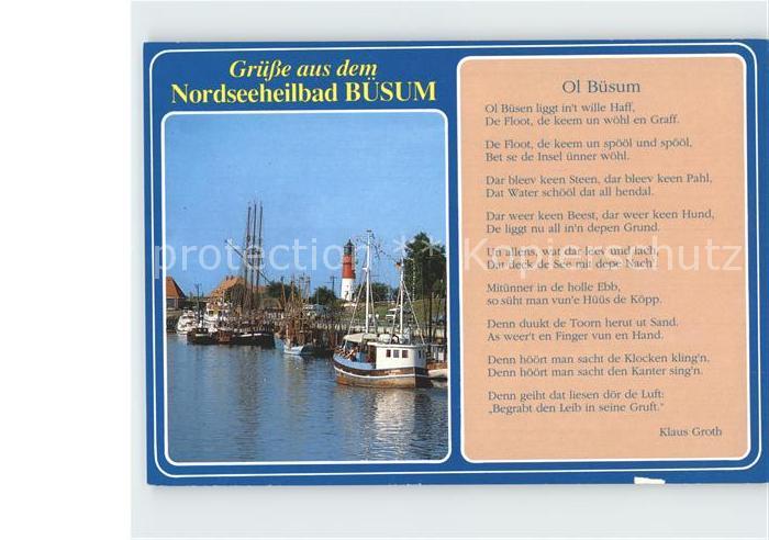Buesum Nordseebad Hafenpartie Leuchtturm Gedicht