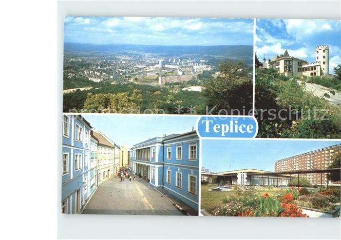 Teplice Celkovy pohled z Doubravky Lazensky dum Julius Fucik Stredisko Perla na