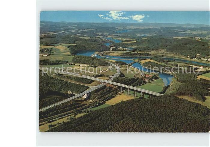 Biggesee Talsperre Autobahn Sauerlandlinie Fliegeraufnahme