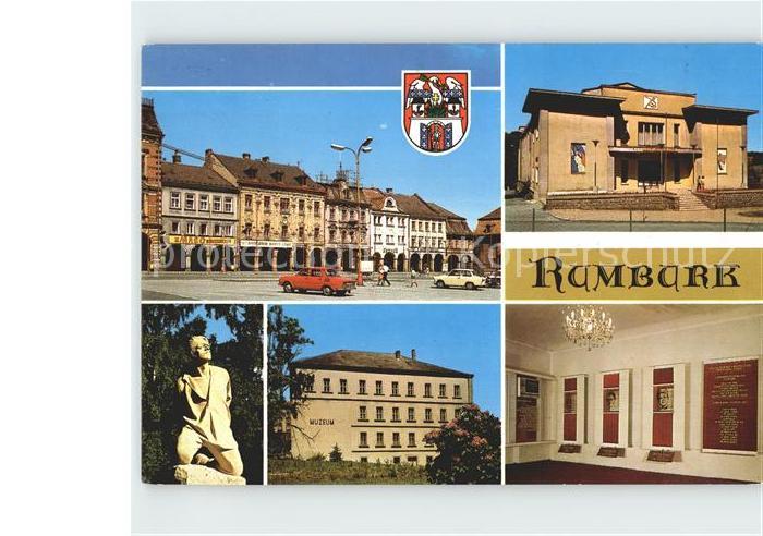 Rumburg Rumburk Namesti Fucika Kulturni dum Park rumburske vzpoury socha Nepokor