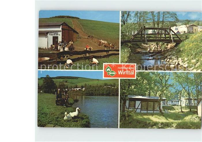 Stadtkyll Ferienpark Wirfttal Bruecke Ententeich Blockhaeuser