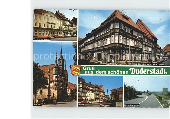 Duderstadt Niedersachsen Hotel zum Loewen Rathaus Altes Fachwerkhaus Glaese Mark
