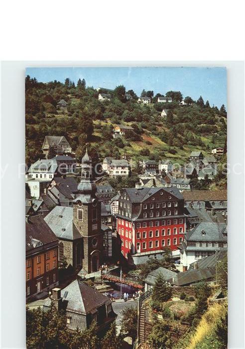 Monschau Montjoie NRW Teilansicht Rotes Haus Kirche