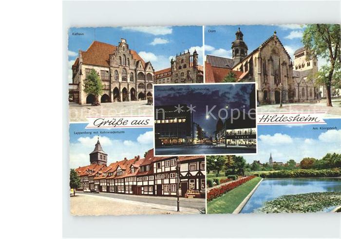 HILDESHEIM CITY Rathaus Dom Lappenberg mit Kehrwiederturm Am Koenigsteich Hinde
