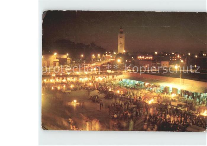 Marrakesch Marrakech Place Djemaa El F'na la nuit