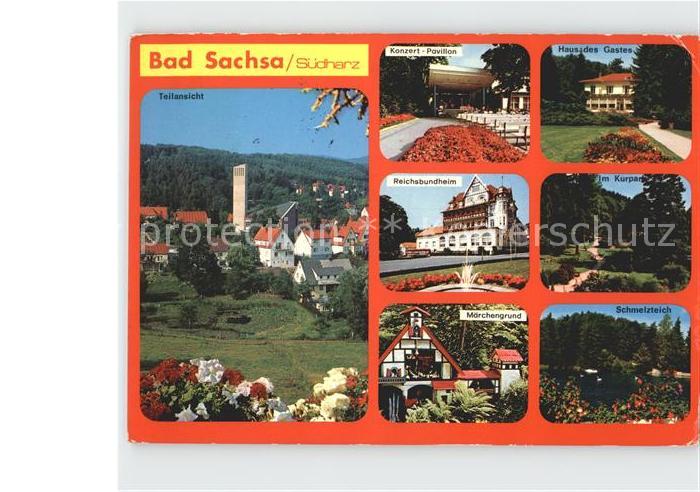 Bad Sachsa Harz Teilansicht Konzertpavillon Haus des Gastst Reichsbundheim Kurpa