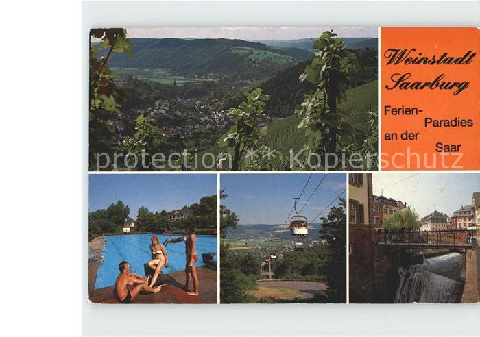 Saarburg Saar Panorama Schwimmbad Sessellift Bruecke