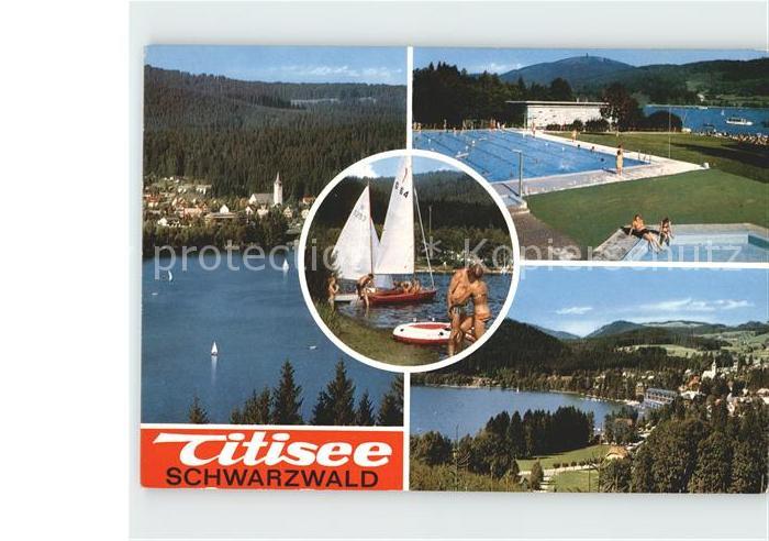 Titisee-Neustadt Seepanorama Segelboote Schwimmbad