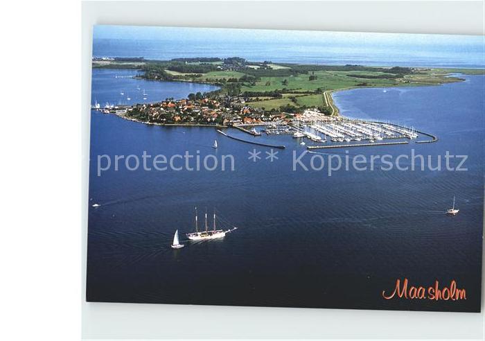 Maasholm Fliegeraufnahme Bootshafen Dreimaster