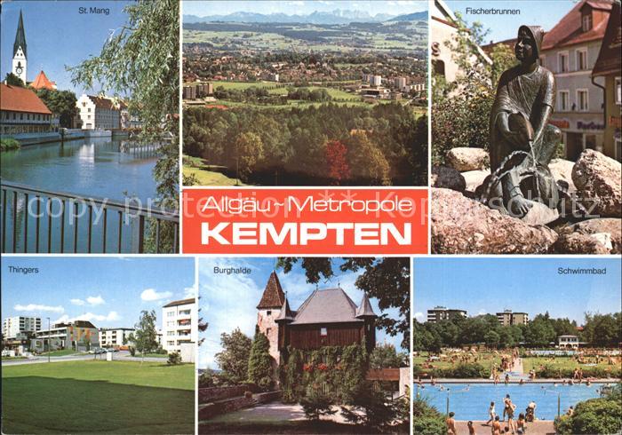 Kempten Allgaeu St.Mang Thingers Burghalde Fischerbrunnen