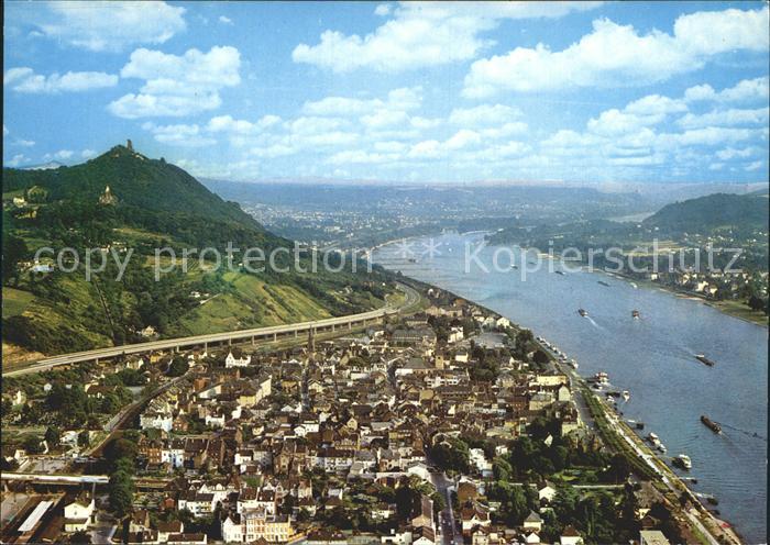 Koenigswinter Fliegeraufnahme mit Rhein