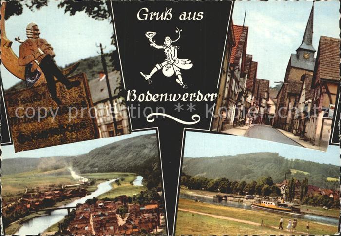 Bodenwerder Muenchhausen auf dem Mond Weser Nicolaikirche