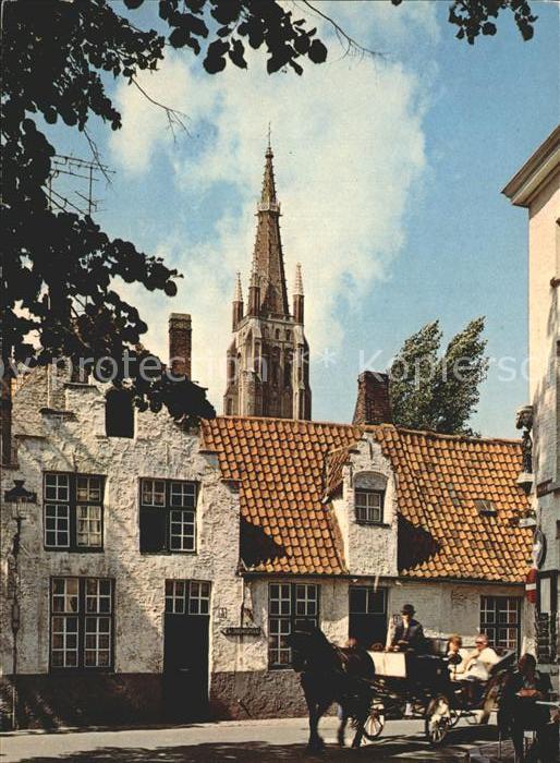 BRUGGE Bruges Belgie Waalplaats Pferdewagen