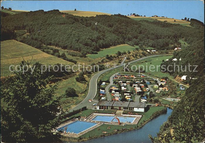 Neuerburg Eifel Fliegeraufnahme Campingplatz Freibad