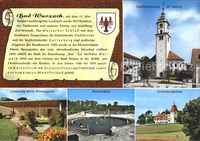 Bad Wurzach Stadtpfarrkirche Gottesberg Moorfreibad Liegehalle Maria Rosengarten