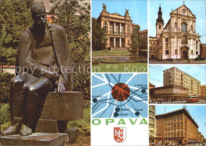 Opava Troppau Pomnik P. Bezruce Muzeum Kostel Opera Denkmal Museum Kirche