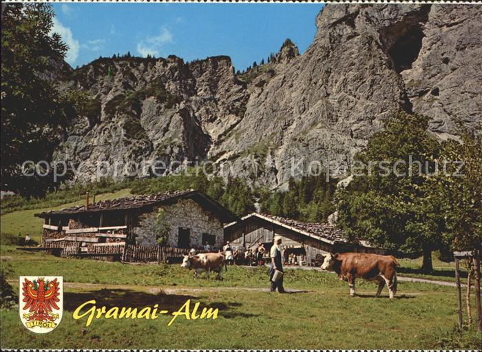 Pertisau Achensee Gramai Alm aus 16. Jhdt. Kuehe Karwendelgebirge