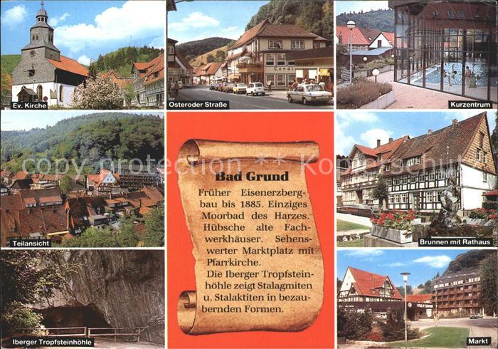 Bad Grund Kirche Osteroder Strasse Kurzentrum Brunnen Rathaus Markt Iberger Trop