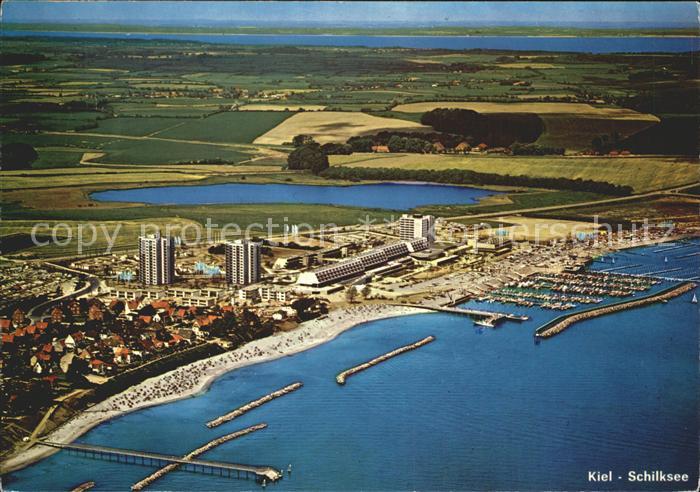 Schilksee Olympiahafen mit Olympiazentrum Fliegeraufnahme