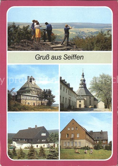 Seiffen Erzgebirge Panorama Blick vom Schwartenberg Bergbaude Rundkirche Ferienh